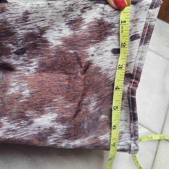 NGIL Women's White Brown Cow Print Zippered Lined Caddy Organizer Tote Bag - Picture 10 of 12